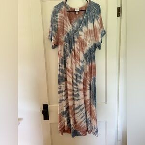 KNOX ROSE Womens Sun Dress Size M Tie Dye Midi